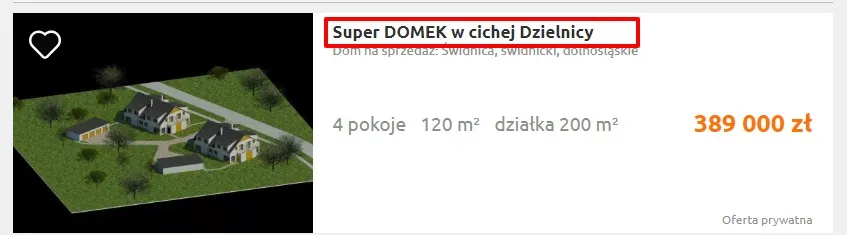 jaki tytuł ogłoszenia nieruchomości wybrać