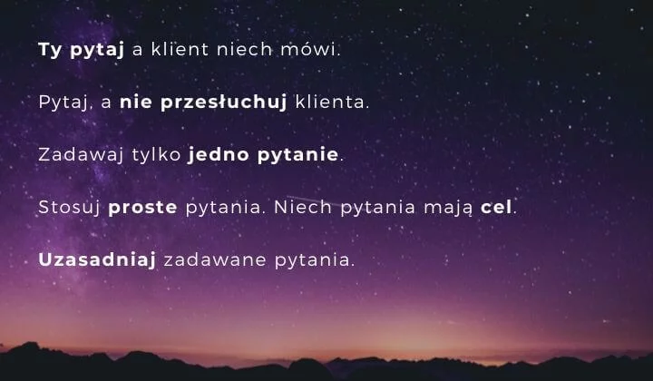 Ogólne zasady zadawania pytań w sprzedaży