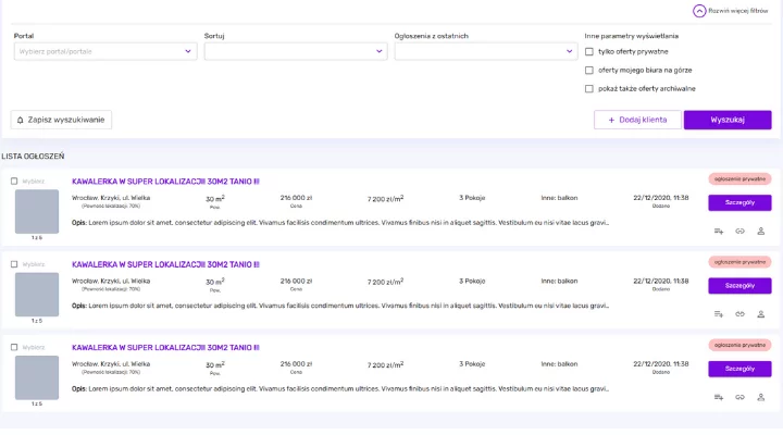 przeglądarka ofert prywatnych